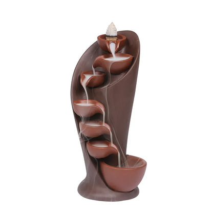 1pc Ceramic Waterfall Incense Burner Backflow Incense Burner Multifunctional Ornament (Without Incense)