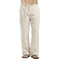 Men's Cotton Linen Pants Summer Solid Color Breathable Linen Trousers Male Casual Elastic Waist Fitness Pants Hip-Hop Streetwear