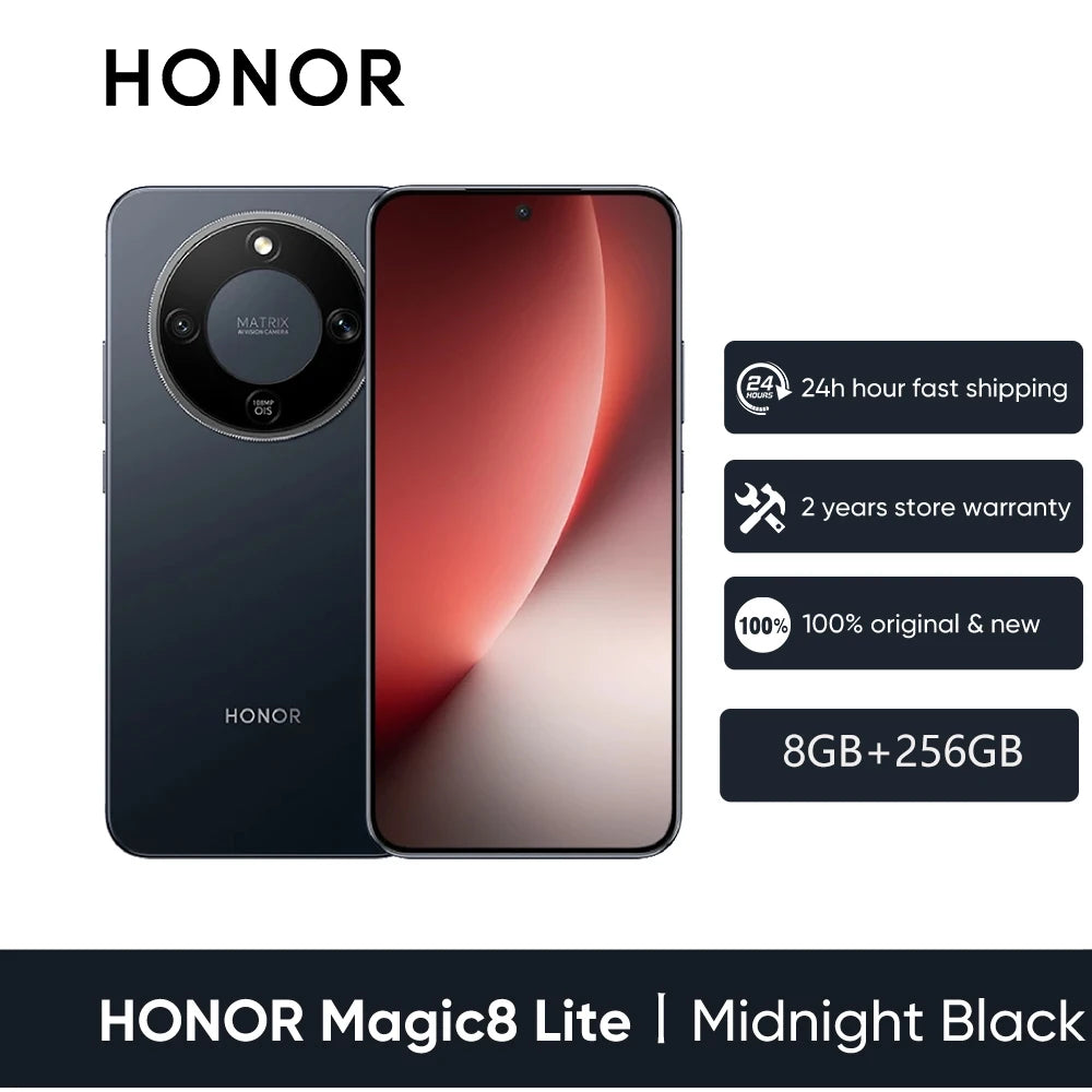 2026 New HONOR Magic8 Lite EU Version 5g Android Smartphone Mobile Phones amoed sbapdragon 6 Gen 4 7500mAh 108MP OIS AI Camera