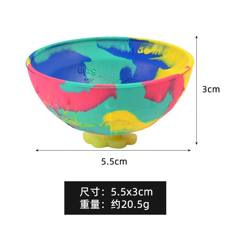 1Pc Camo Bounce Bowl Half Side Bouncing Ball Cloud Buckle Camo Bouncing Bowl Creative Children's Relief Toy
