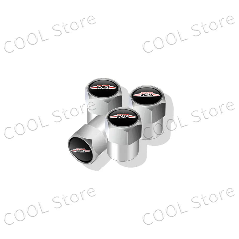 4Pcs Car Styling John Cooper Works Emblem Auto Wheel Tire Air Valve Caps Dust Cover For Mini Cooper S Logo R52 R53 R58 F55 F56