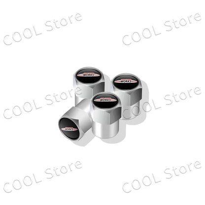 4Pcs Car Styling John Cooper Works Emblem Auto Wheel Tire Air Valve Caps Dust Cover For Mini Cooper S Logo R52 R53 R58 F55 F56