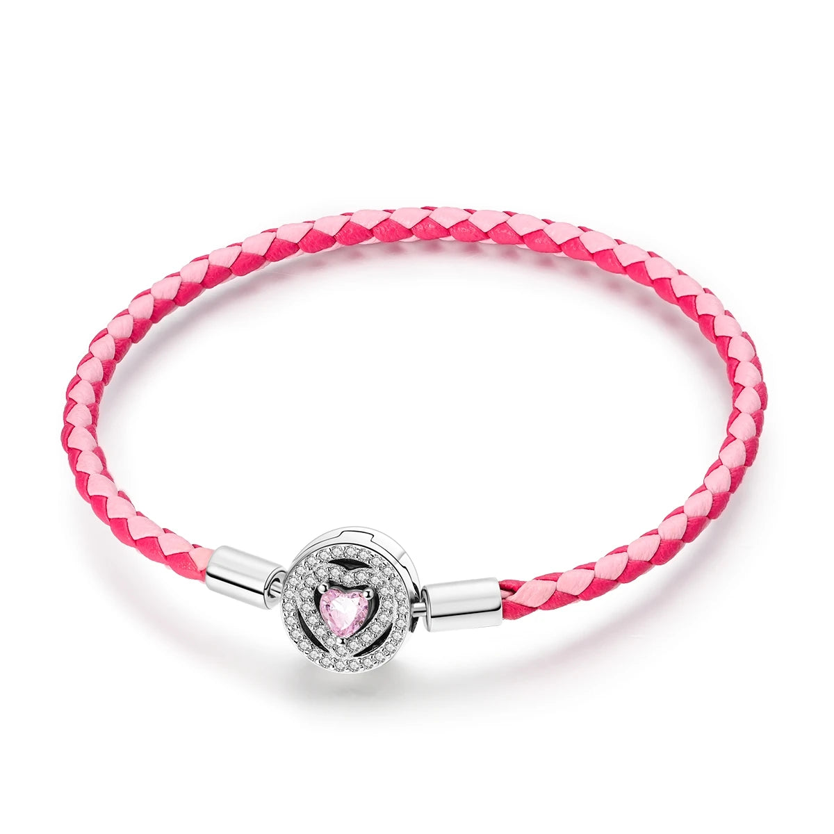 New Charm Bracelet 925 Silver Heart Shape Holy Mother Snake Chain Clasp Bracelet Fit Original Bead DIY Fashion Jewelry