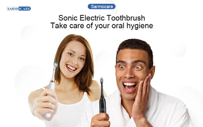 Electric Sonic Toothbrush 8 Brush Heads Smart Ultrasonic Dental Teeth Whitening Rechargeable Adult Tooth Brush Sarmocare S100