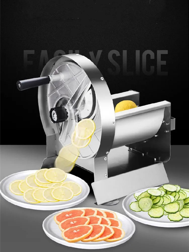 Commercial Stainless Steel Lemon Slicer Hand-Cranked Potato & Vegetable Cutter for Fruits, Lotus Root Multi-Function Kitchen Sl