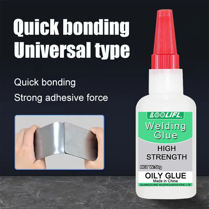 Loolifl50G High-Strength Oil-Based Welding Glue - Universal Oil-Based Welding Glue Suitable for Resin, Ceramics, Metal, Glass, Plastic, and Wood, Equipped with a Dispensing Device.
