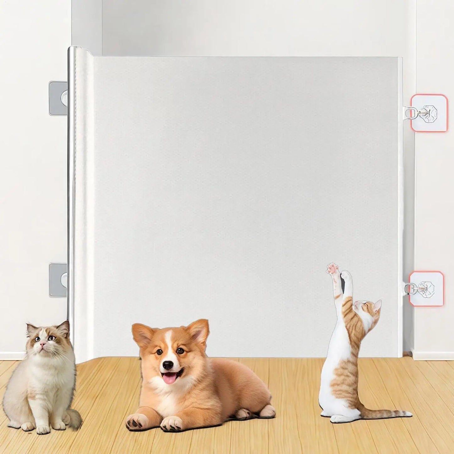 Dog Gate Indoor Puppy Gate Retractable Dog Fence Wide Barrier No Drilling Screen Pet Supplies Child Safety for Hallways Stairs