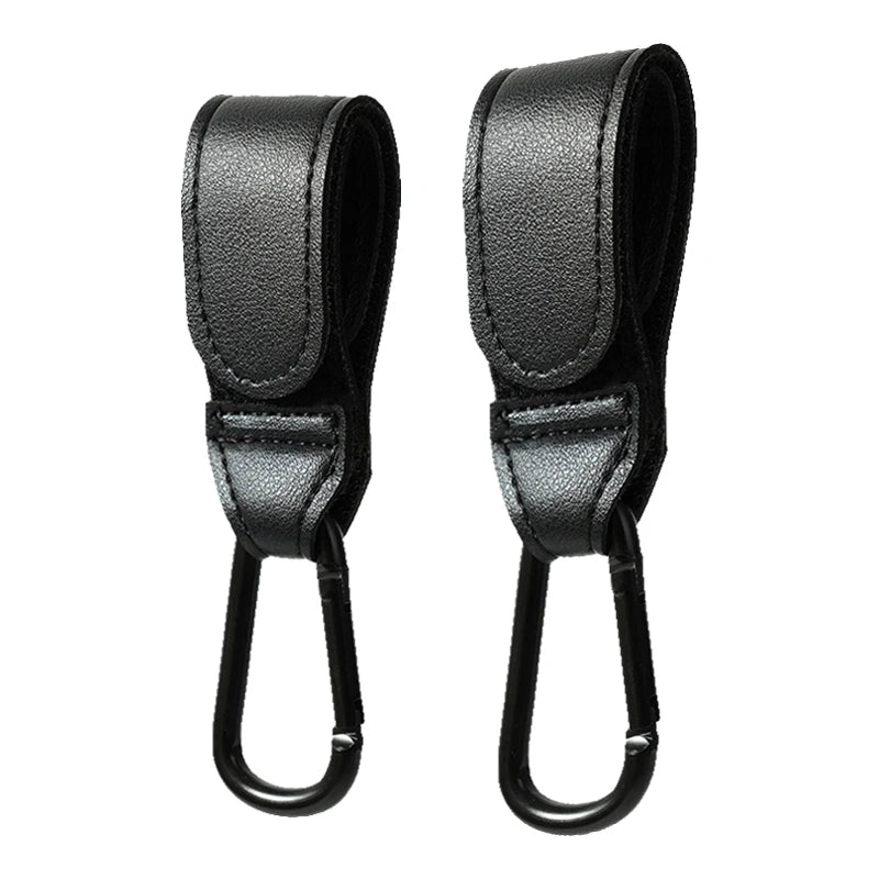 1/2pcs PU Leather Baby Bag Stroller Hook Pram Cart Organizer 360 Degree Rotatable Hook High-quality Crochet Stroller Accessories