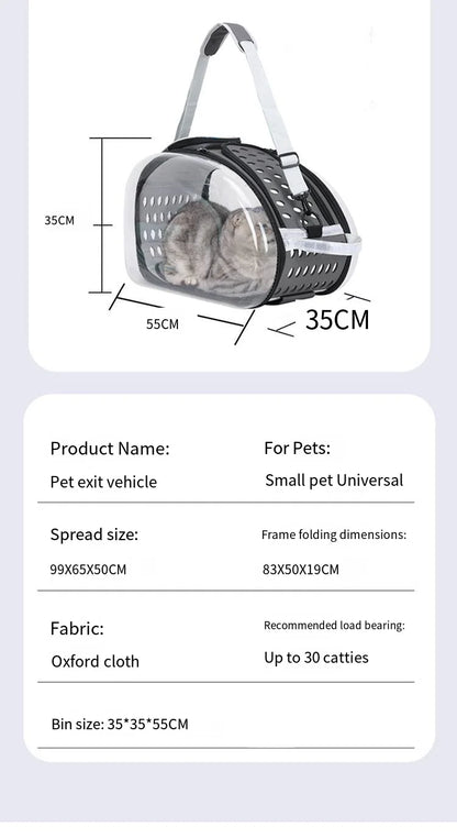 2026 New Pet Stroller 4-Wheel Foldable Jogger for Small Medium Dogs Cats, Lightweight Travel Carrier with Detachable Basket