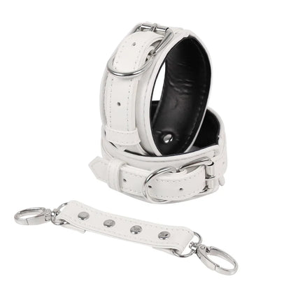 Professional BDSM Red Leather Harness Set Collar Handcuffs Restraint Kit for Women Slave Role Play Fetish Gear Adult Game Toy
