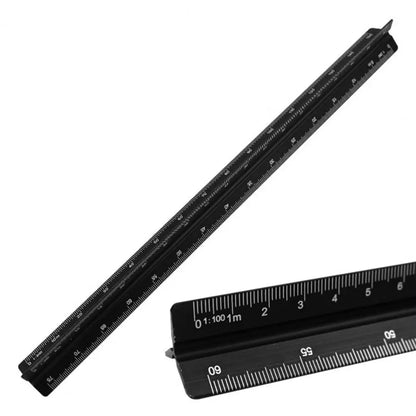 Aluminum Alloy Engineering Scale Ruler High Precision Triangular Architectural Drafting Tool Scale Bar Drafting Supplies