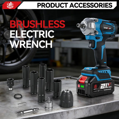 ONEVAN 1200N.M Torque Brushless Electric Impact Wrench Cordless 1/2inch Car Repair Screwdriver Drill Tool For Makita Battery Pin
