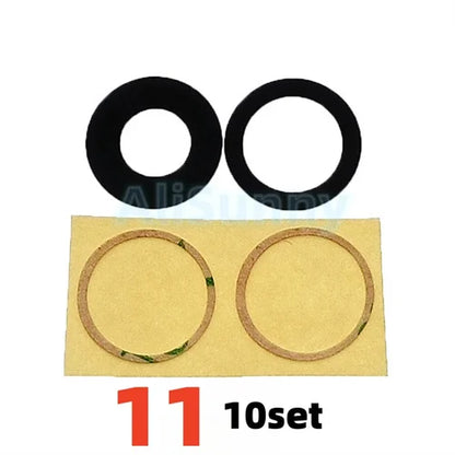 AliSunny 10pcs Back Camera Glass for iPhone 7 8 Plus 6 6S 6Plus 7Plus X XR XS Max 11 12 Rear Cover Lens 3M Sticker Holder Parts