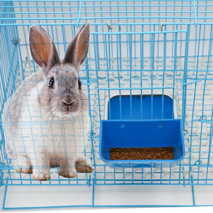 5Pcs Rabbit Feeder Box Hopper Rabbit Cage Rex Rabbit Anti Pickling Feed Trough Feeders Automatic Farm Animals Feeding Bowls