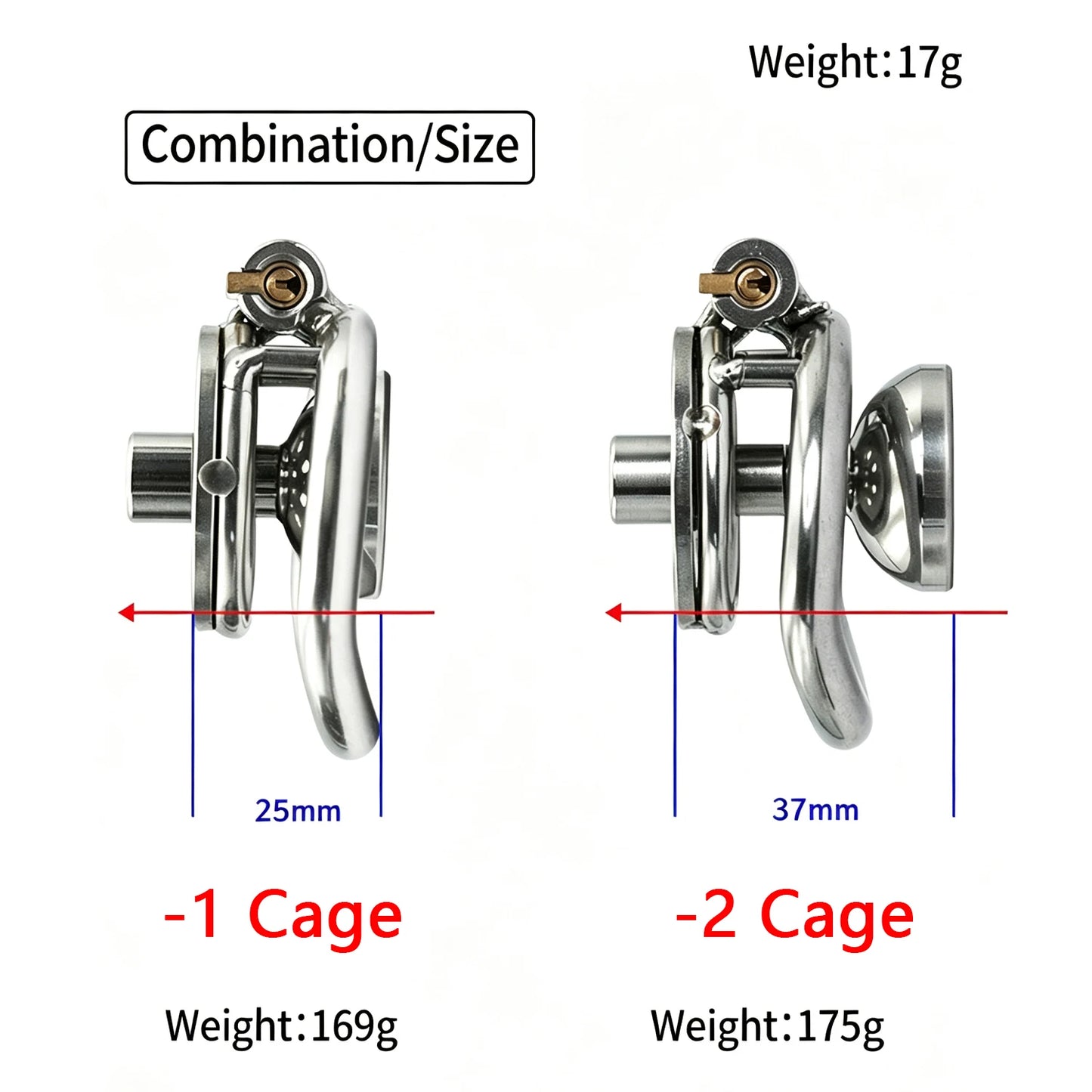 Urethral Inverted Negative Male Chastity Lock Flat Cock Cage with Metal Urethral Catheter for Couple Men Penis Ring Bondage BDSM