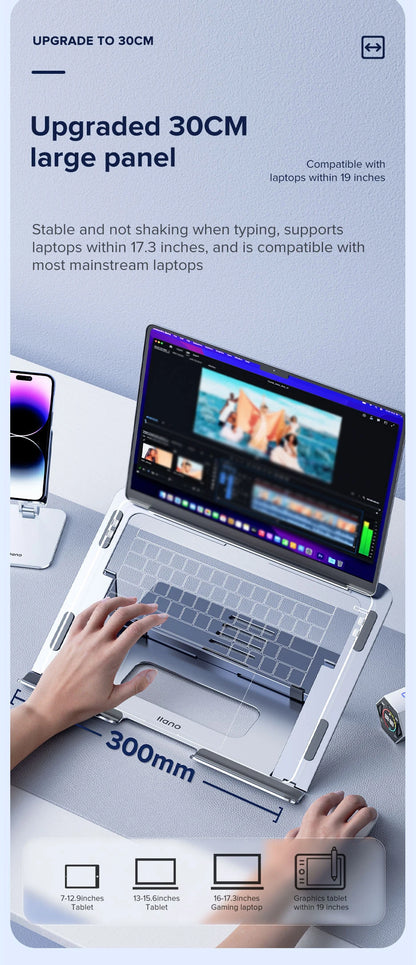 llano Laptop Stand ipad stand computer stand Aluminum Alloy Portable Adjustable Desktop Notebook Holder for 7-17.3 inch