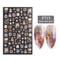1PCS New Christmas Decorations 2023 New Year Nail Stickers Press on Nails Laser Snowflake Christmas Tree 3D Nail Decal