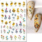 3d Nails Art Decals Spring Fruits Pink Full Tips Peony Magnolia Flowers Adhesive Sliders Stickers Decoration For Nails Manicure