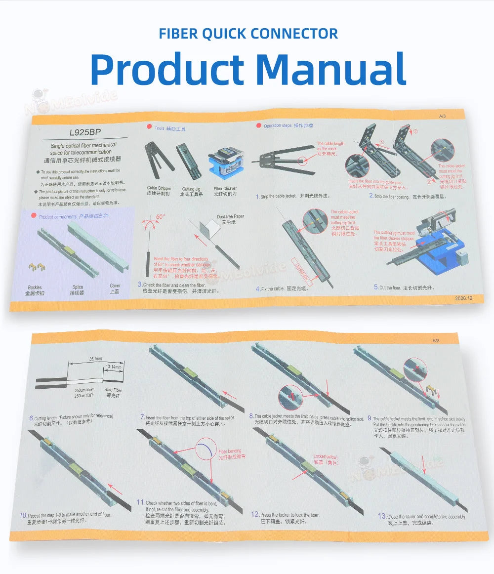 L925BP Fiber Optic Mechanical Splice for Drop Cable Splice Bare Fiber Cold Connector with Housing Mechanical Splice Big sale