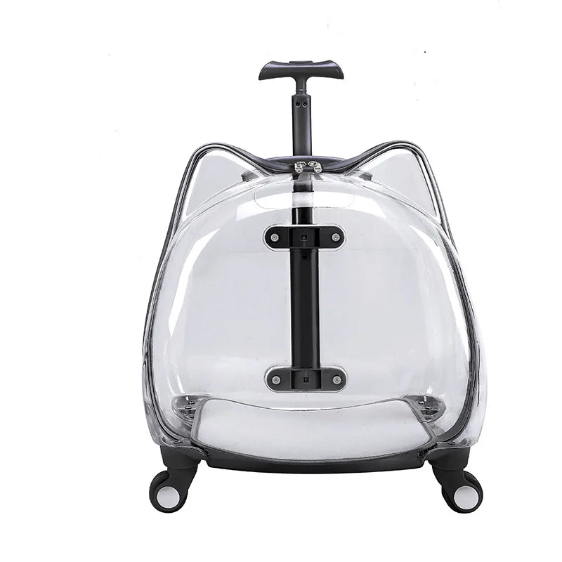 Pet Trolley Case, Fully Transparent Cat Case, Breathable Space Cabin Cat Bag, Outdoor Bag, Portable Small Dog Bag