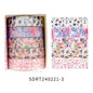 5 Rolls/set Aesthetics Floral Decorative Adhesive Tape Flower Washi Tape DIY Scrapbooking Material Sticker Label Stationery