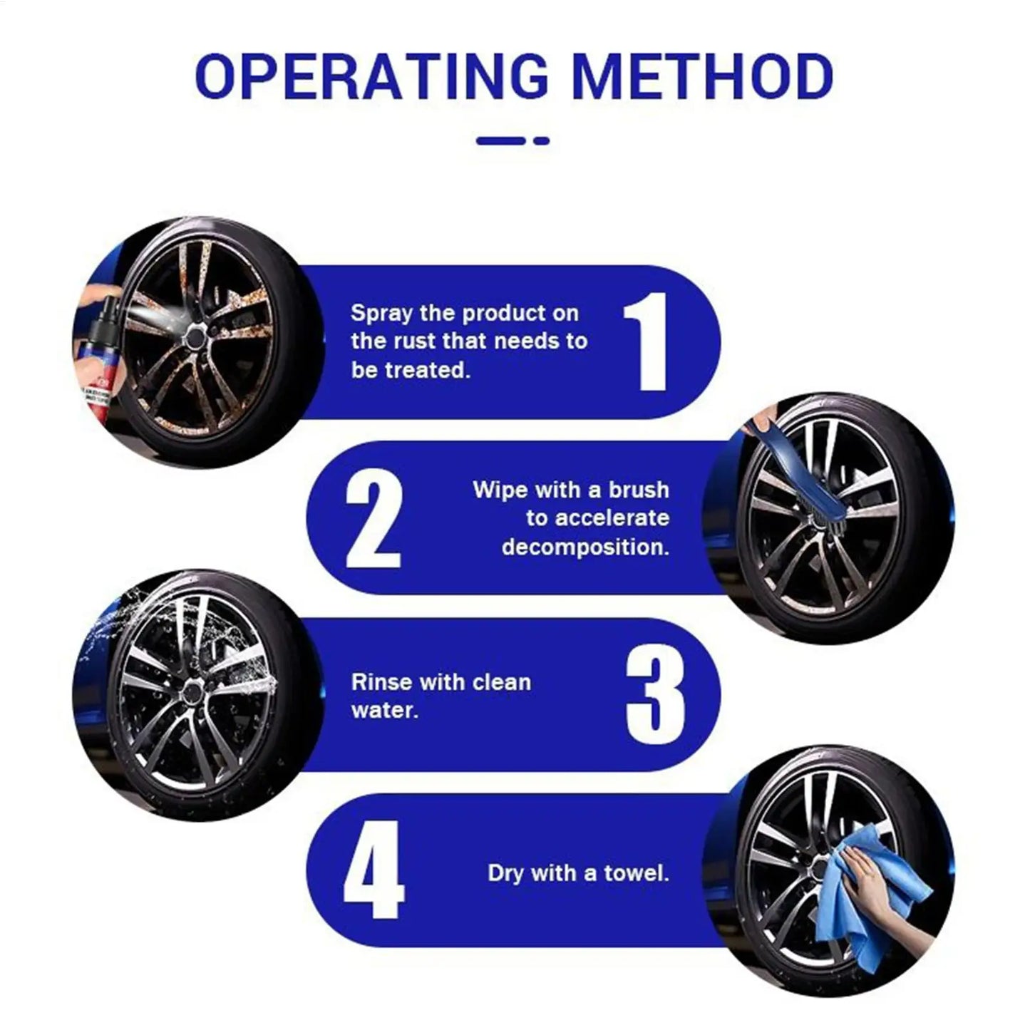 Car Metal Rust Removal Spray Car Maintenance Cleaning Rust Dissolver Auto Polishing Care Rust Cleaning Spray for Car Detailing