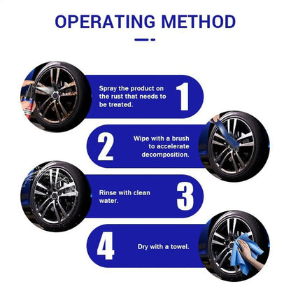 Car Metal Rust Removal Spray Car Maintenance Cleaning Rust Dissolver Auto Polishing Care Rust Cleaning Spray for Car Detailing