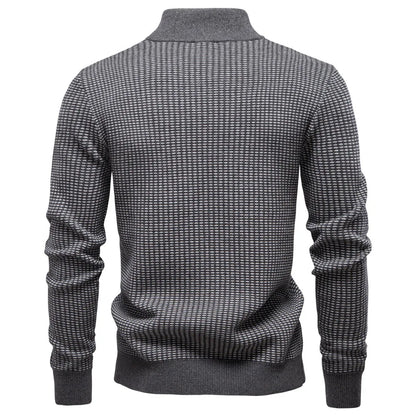 European New Fashion Autumn Winter Men's Thicken Casual Trendy Half Zipper Knitted Pullovers Male Simple Wool Sweaters Clothes