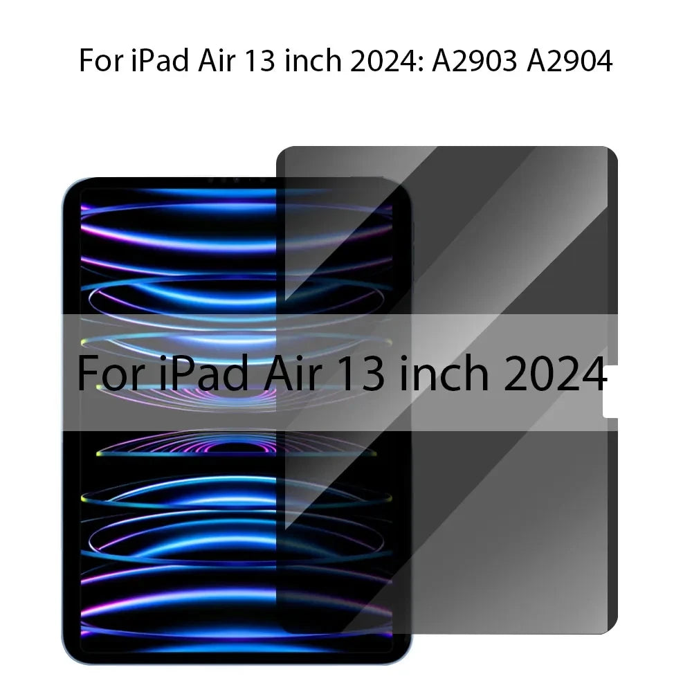 Privacy Screen Protector for 2024 iPad Air Pro 11 13 Magnetic Anti-peep Anti-Glare Film for Mini 6 Air 2/3/4/5 10th 10.5 12.9''