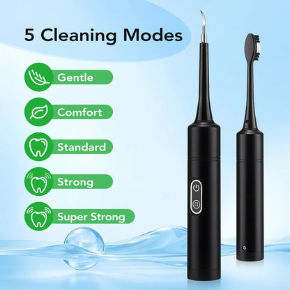 Electric Teeth Cleaner 6-gear Modes Portable Toothbrush Tartar Remover High Frequency Vibration Tartar Cleaning Whitening Teeth