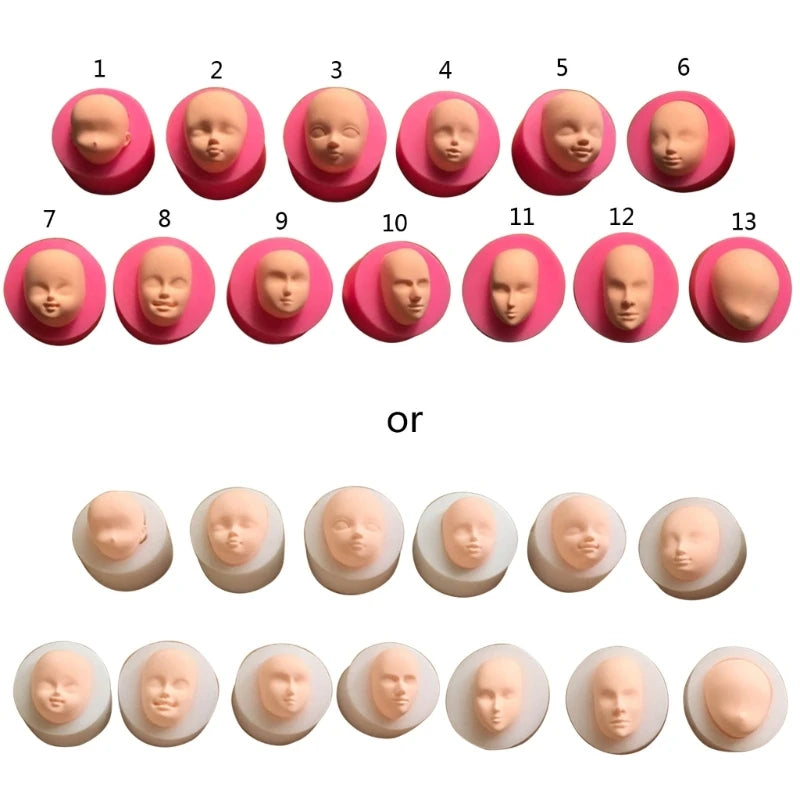 Elf silicone Q version face face mold ultra-light clay soft pottery face mold bjd silicone fairy ears baby face