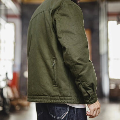 Maden Men’s Padded Cotton Jacket 415g Heavy Fabric Quilted Lining Detroit Workwear Retro Hunter Style Warm Winter Coat