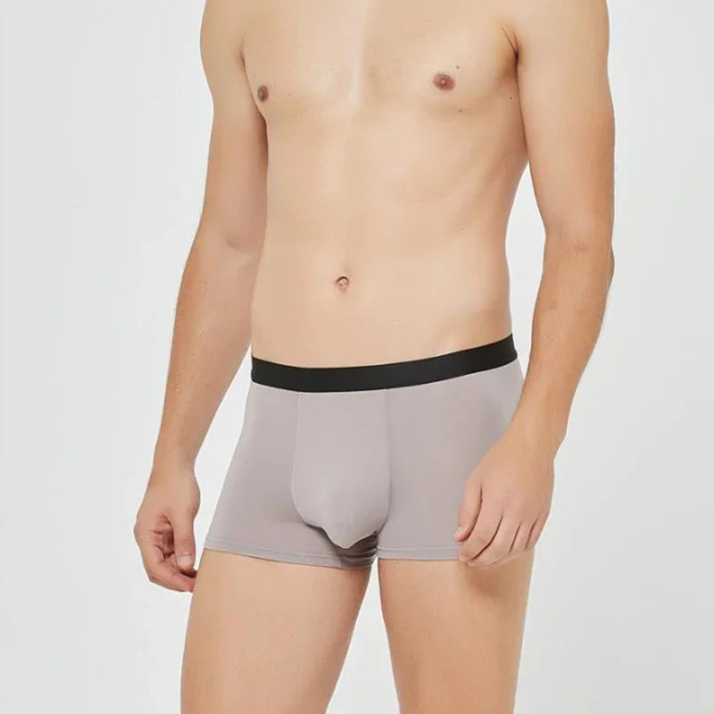 4Pcs Men Boxer Black Mens Panties Underwears Breathable Sexy Male Boxer Solid Underpants Comfortable Underwear Men's Boxers