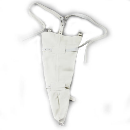 Leather Tight Single Glove Straight Arm Binder Over Shoulder Straps BDSM Bondage Arm Cuffs Zipper Body Harness Adult Roleplay