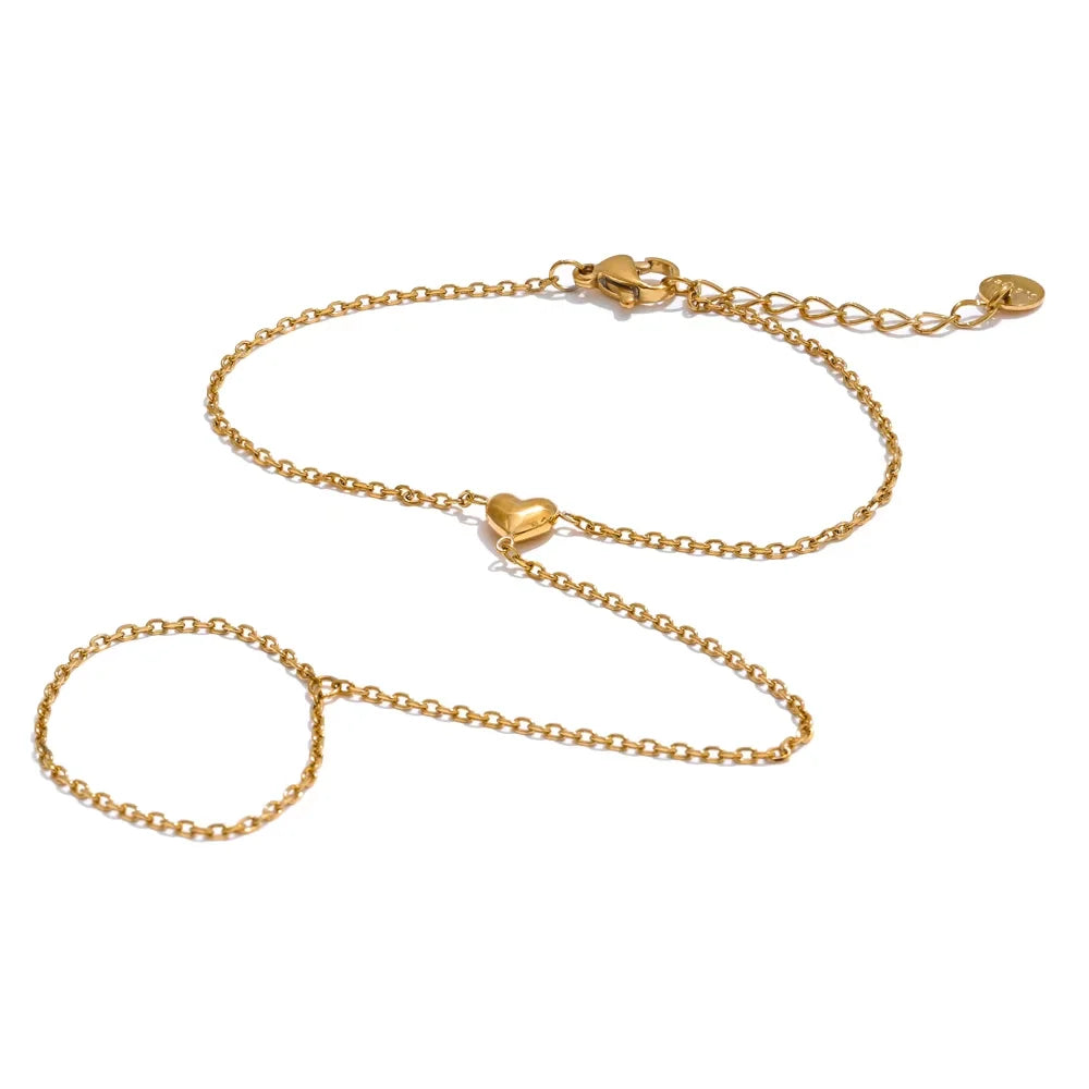Yhpup Trendy Stainless Steel Zircon Beads Back of Hand Chain Finger Bracelet Fashion Chic Sexy Jewelry Waterproof Wholesale Gift