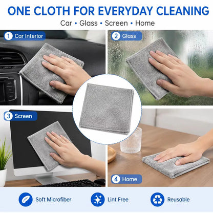 Soft Lint-Free Microfiber Cleaning Cloths, Reusable Cleaning Cloths for Car Interior Glass Kitchen Home - 5/10/20/50 Pcs