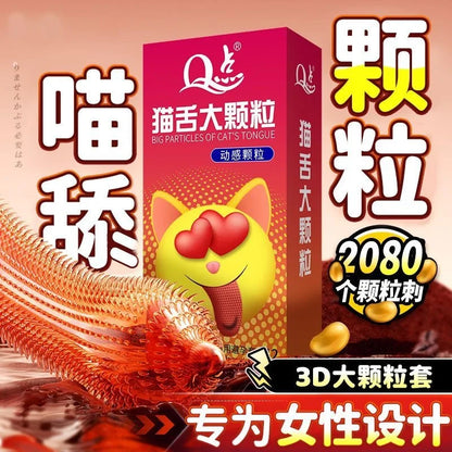 5D Dotted Condoms with Mustache Ribbed G Point Latex Ultra Thin Condom Orgasm Contraceptives Stimulate Vaginal Adults Sex Toys