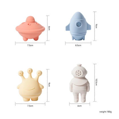 Baby Bath Toys Animal Silicone Cartoon Astronauts Play With Water Toys No BPA Swim Bathroom Baby Silicone Sprinkler Bathtub Toy