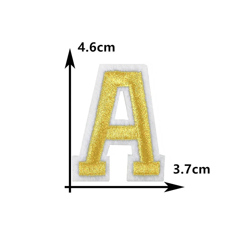 26 English gold letters Hot-melt adhesive ironing embroidery Patch DIY sewing decorative clothes patch