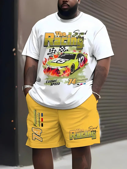 Hot Selling Men's Breathable Casual Short-Sleeved Shorts Set 3D Printed Outdoor Urban Street Top Shorts Casual Two-Piece Set