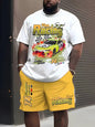 Hot Selling Men's Breathable Casual Short-Sleeved Shorts Set 3D Printed Outdoor Urban Street Top Shorts Casual Two-Piece Set