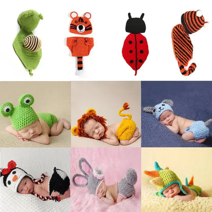 Newborn Photography Props New Born Baby Crochet Knit Costume Accessories Infant Photo Shoot Clothes Newborn Shooting