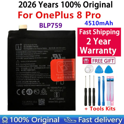 Original Battery For Oneplus one 1+ For OnePlus 1 2 3 1+3 One Plus Nord 2 N10 X 3 3T 5 5T 6 6T 7 7T 8 8T 9 9R Pro Plus Batteries
