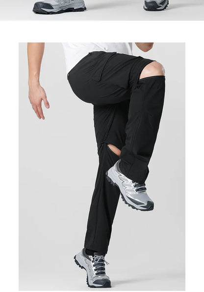 Men's Cargo Hiking Convertible Pants, Waterproof, Quick Dry, Lightweight, Removable Zipper, Perfect for Outdoor Adventures, Fishing and Camping, All-Season Versatile Hiking Gear.