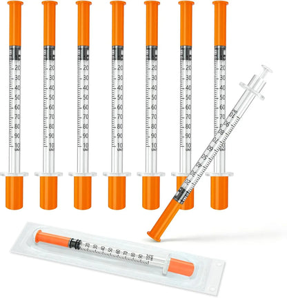 100/30 Pack 1ml 30G/31G 5/16 inch (8mm) Syringes with Needles Individually Packaged for Laboratory And Pet Supplies