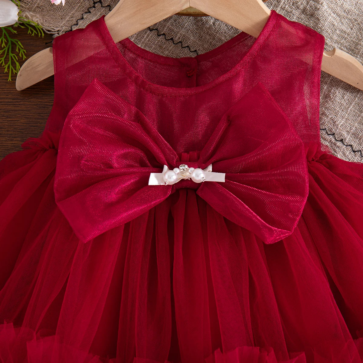 Baby Girl Dress Summer New Sweet Bow Children'S Clothing Suitable For Birthday Parties (9 Months -3 Years Old)