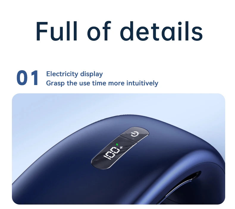 Lenovo Neck Fan 5 Speed Adjustable Bladeless Silent Neck Hanging Fan USB Rechargeable LED Digital Display Ice Refrigeration Fan
