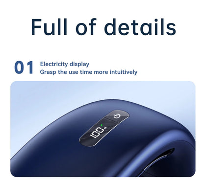 Lenovo Neck Fan 5 Speed Adjustable Bladeless Silent Neck Hanging Fan USB Rechargeable LED Digital Display Ice Refrigeration Fan