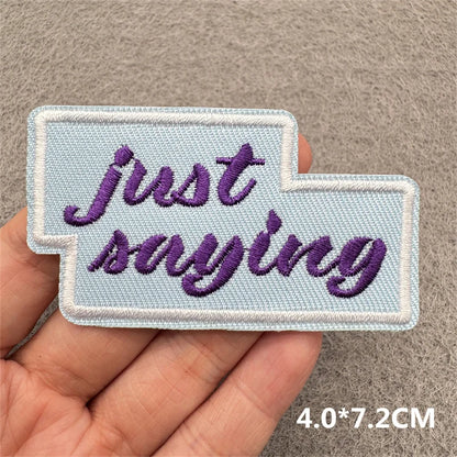 Cartoon Embroidered Patches For Clothing Slogan Letters Embroidery Patch For Clothes Iron On Patches On Clothes Jackets DIY