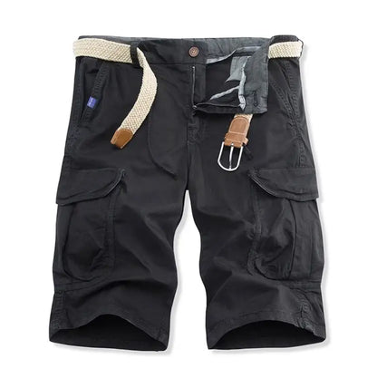 Men Summer Cargo Shorts Casual Tool Shorts High Quality Man Summer Military Multi Pocket Pants Loose Cargo Pants No belts 38